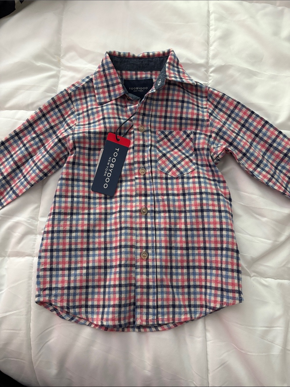 Toobydoo Red, Blue & White Plaid Button-Down Shirt